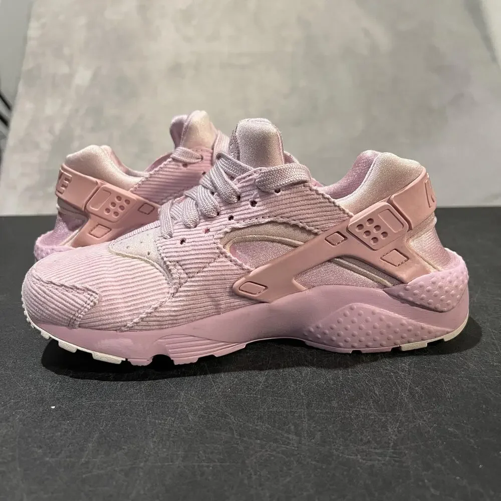 Nike Air Huarache Run Shoes Youth Size 4Y Pink Corduroy AV3700-600 Sneakers